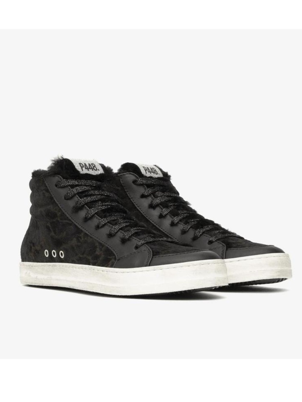NIB💕P448 Skate High Top Sneaker, Leopard Print Faux-Fur Lined | Sz 7.5-8US/38EU